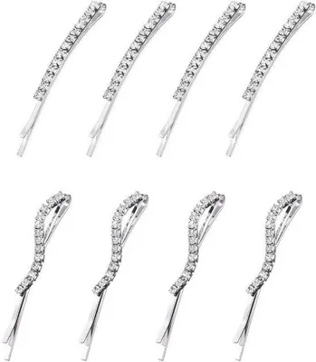 Produktbild von Haarspeld für Bräute und Mädchen, Zierkristall und Diamanten, Silberfarbe, Strass-Haarspeld für Styling