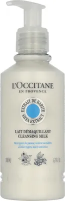 Obrázek produktu pro L'Occitane Shea LD200KV23, Čisticí mléko, Citlivá pokožka, Univerzální pleť, Čisticí, Hydratující, Zklidňující, Bambucké máslo, Pomerančový květ, Pumpovacíc lahvička, AQUA/WATER - GLYCERIN - ISOPROPYL PALMITATE - PENTYLENE GLYCOL - ETHYLHEXYL STEARATE - ARACHIDYL...