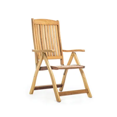 Produktbild von Klappstuhl Iroko-holz mit Armlehne klappbarer Gartenstuhl Klappbar Balkonstuhle Holzstuhle für Balkon Garten Terrasse Salt