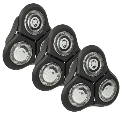 Produktbild von vhbw 3x Scherkopf kompatibel mit Philips RQ1180X, RQ1185, RQ1175, RQ1180CC, RQ1187, RQ1180, RQ1190, RQ1190X, RQ1160X, RQ1195 Rasierer Schwarz Silber