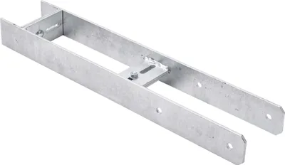 Produktbild von TRIBECCO® H-Pfostenträger für Beton Verstellbar feuerverzinkt, Gesamthöhe: 600 mm, Materialstärke: 5 mm, lichte Breite: 100-180 mm