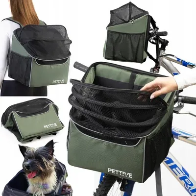 Produktbild von 3-in-1: Fahrradkorb für Hund oder Katze, Hunderucksack, Autositz (9 kg)