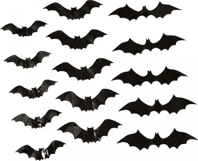 Produktbild von 3D Fledermaus Halloween Wandsticker 15 St.