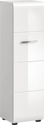 Produktbild von Stauraumschrank >Ice< in Weiß / Weiß Hochglanz - 30x106x30cm (BxHxT)