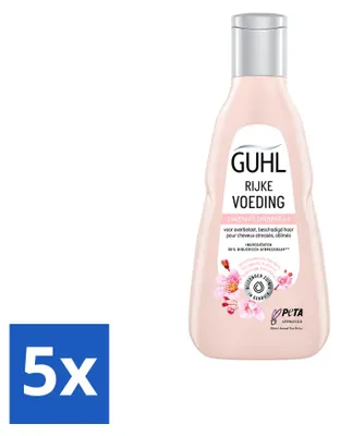Imagen del producto de 5 champús nutritivos Guhl para cabello seco, 250 ml cada uno. Paquete de 5 unidades