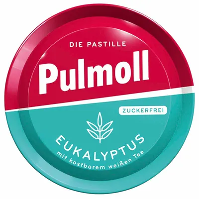 Immagine prodotto di Pasticche per la tosse Pulmoll con eucalipto e tè bianco senza zucchero 50g