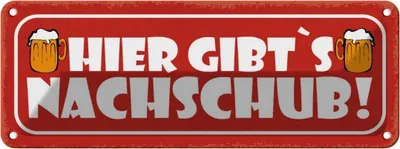 Produktbild von vianmo Blechschild 10x27 cm Bier hier gibt es Nachschub Essen Trinken