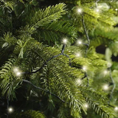 Produktbild von Lumineo Lichterkette Basic Twinkle 192 LED warmweiß außen 14,3 m batteriebetrieben grün