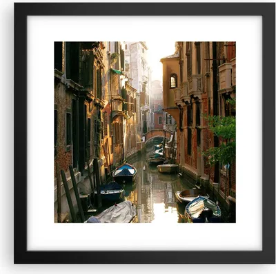 Produktbild von Gerahmtes Poster - Schwarzer Rahmen - Venedig Brücke Wasser Haus - 30x30 cm - Wand Bild - Wanddeko - Wandbilder - Wandposter - Bilderrahmen - Bilder - Kunstdruck - Wandbild - P2BAC30x30-2532