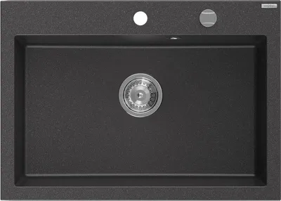 Produktbild von Mexen Elix Granitspüle 1-becken 700 x 500 mm, schwarz gesprenkelt, Ablauf Chrom - 6526701005-76