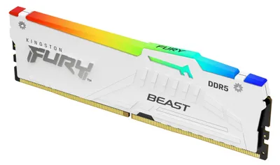 Immagine prodotto di Kingston FURY FURY Beast RGB - DDR5 - Modulo - 32 GB - DIMM 288-PIN - 6000 MHz / PC5-48000 - CL36 - 1,35 V - ungepuffert - on-die ECC - bianco