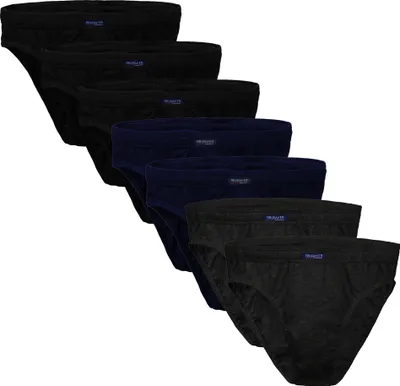 Produktbild von BRUBAKER 7er Pack Herren Slips 100% Baumwolle Gr. L 3x Schwarz / 2x Anthrazit / 2x Dunkelblau