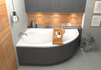 Produktbild von ECOLAM Badewanne Wanne Eckwanne Eckbadewanne Acryl weiß Wela 150x100 cm LINKS + universelle Styroporverkleidung befliesbar +Bambus Ablage Ablaufgarnitur Viega Füße Silikon Set