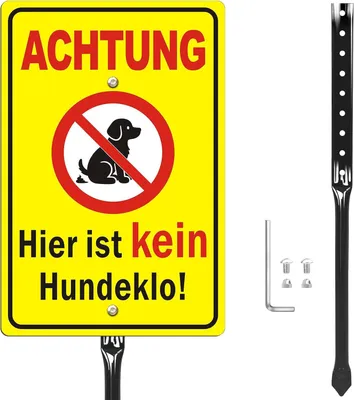 Imagen del producto de Letrero de advertencia: "Atención, prohibido el uso para perros", 30 x 20 cm, aluminio, para uso en exteriores
