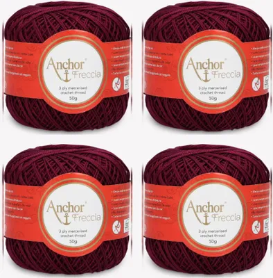 Produktbild von 4 Stück Anchor Freccia 6 – Baumwollgarn, mercerisiert, für Häkelarbeiten (Farbe 00072)