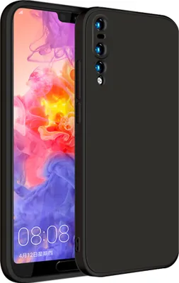 Produktbild von Huawei P20 Pro Hülle, LaimTop Slim Liquid Silikon Gel Gummi Schutzhülle für Huawei P20 Pro Schwarz