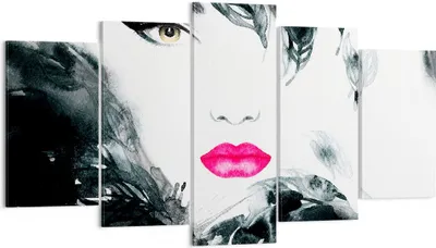 Produktbild von Bild auf Leinwand - Leinwandbild - Frau Abstraktion - 160x85cm - Wand Bild - Wanddeko - Wandbilder - Leinwanddruck - Bilder - Kunstdruck - Wanddekoration - Leinwand bilder - Wandkunst - EA160x85-3663