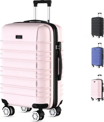 Produktbild von Voyagoux® AVALON - Reisekoffer Groß - 113L - Koffer - Reisekoffer mit Rollen - Hellrosa - TSA Schloss