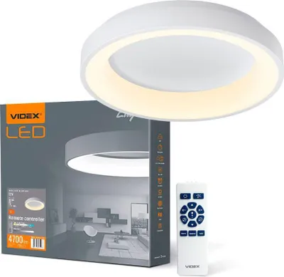 Image de Plafonnier rond, aluminium blanc, avec télécommande, 72W, 7500lm, 2700K/6000K, 45 cm, Videx