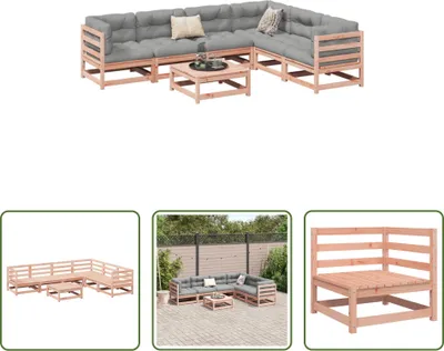 Produktbild von The Living Store 7-tlg. Garten-Sofagarnitur Massivholz Douglasie