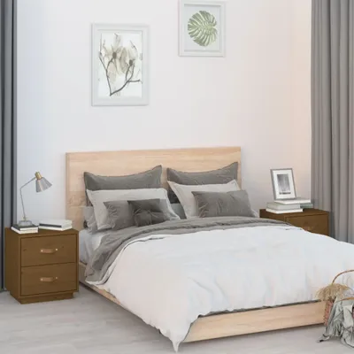 Produktbild von vidaXL Nachttische 2 Stk. Honigbraun 40x34x45 cm Massivholz Kiefer