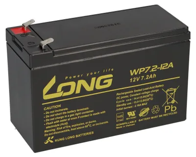 Obrázek produktu pro 1x olověná baterie AGM 12V 7,2Ah WP7.2-12 VDs, Faston 6,3 mm