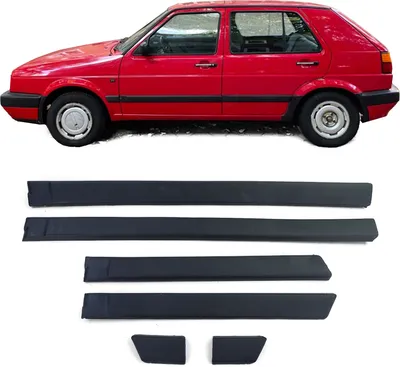 Produktbild von 4x listwy ozdobne drzwi zestaw listew bocznych LEWA + PRAWA 193853515F 193853516F 193853753D 193853754D do VW Golf 2 II 4-drzwiowy z lat 1987-1992
