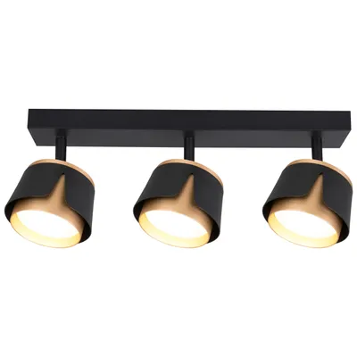 Obrázok produktu pre XUDO LED stropný reflektor GX53 čierny zlatý 3-ramenný otočný IP20