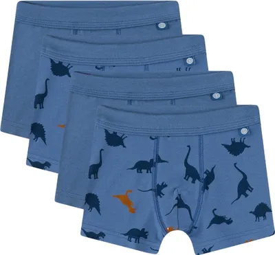 Produktbild von Sanetta Jungen Shorts, 4er Pack - Kids, Unterhosen, Baumwoll-Stretch, Dino Blau 116