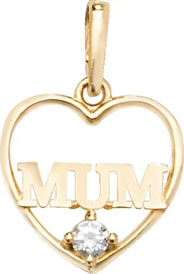 Image de Pendentif Femme Coeur Or 375/1000 avec Oxyde de Zirconium - 15mm*11mm; TRS23706