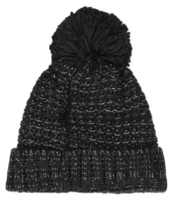 Imagen del producto de Gorro de invierno para mujer Skechers, modelo Sherpa Reverse, color negro, talla única