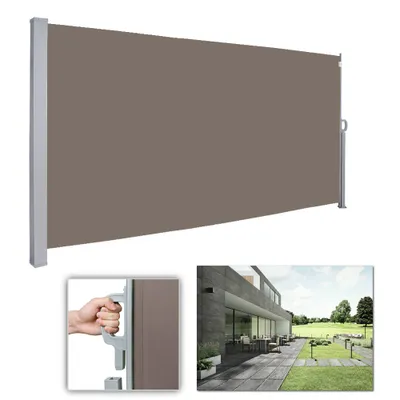 Obrázek produktu pro Hengda boční markýzy markýzy testované hliníkové zahradní zástěny boční rolety ochrana proti slunci 180 x 300 cm hnědá