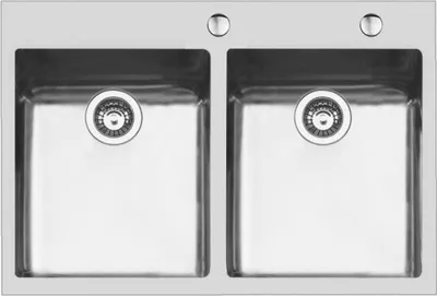 Produktbild von Foster 2269050, Rechteckig, Edelstahl, Edelstahl, 2 Becken, Rechteckig, 340 x 400 mm