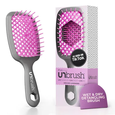 Produktbild von Unbrush AC0020GL, Universal, Paddelhaarbürste, Grau, Pink, Einfarbig, Junge/Mädchen, 42,52 g