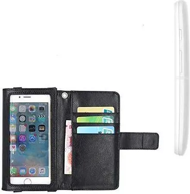 Produktbild von K-S-Trade Handy Hülle Schutz Hülle Kompatibel mit Motorola Moto E Case mit Displayschutz / Schutzfolie Flip Cover Wallet case Etui Hülle schwarz
