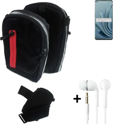 Produktbild von K-S-Trade Outdoor Gürteltasche Holster Umhängetasche + Kopfhörer kompatibel mit OnePlus 10 Pro schwarz Handy Tasche Case travelbag Schutzhülle
