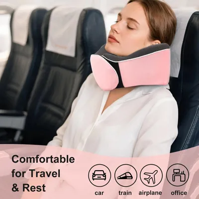 Produktbild von STUNQ® Reiskussen Nackenkissen Memory Foam 360 Grad Stützkissen, Reise-Nackenkissen, ideal für Flugzeug
