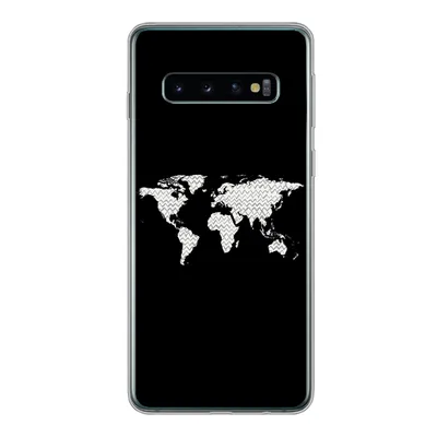 Produktbild von MuchoWow® Handyhülle Schutzhülle Hülle für Samsung Galaxy S10 Weltkarte - Muster - Schwarz Silikon Softcase Handy Hülle - Handytasche