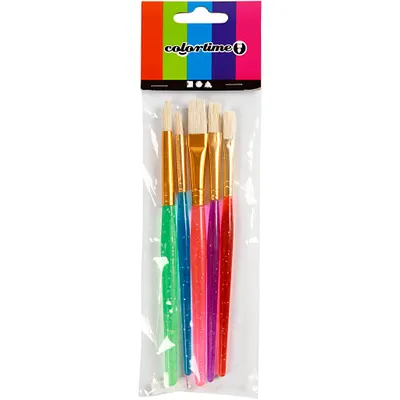 Produktbild von Creativ Company CC Colortime Kinderpinsel-Set 5-teilig, rund und flach