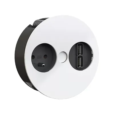 Obrázok produktu pre Bachmann TWIST, 2 m, Vnútorný, Kov, Plast, Biela, 1 AC zásuvky/AC zásuviek, 42,5 mm