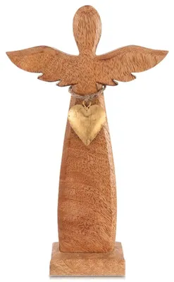 Image de Figurine d'ange en bois, bois de manguier, 26 cm