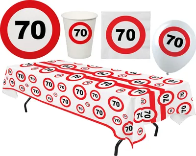 Produktbild von Party Set XL 45 Teile Geburtstag 70 Jahre Verkehrsschild Größe: ohne Attribut