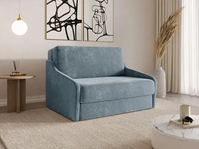 Produktbild von MOEBLO Schlafsofa FLY 120 – Sofa mit Schlaffunktion und Bettkasten, Schlafcouch Polstersofa mit Bonell-Federung (BxHxT): 135x90x115 cm - Türkis (Vibe 73)