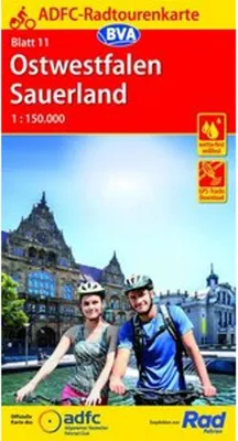 Image de ADFC-Radtourenkarte 11 Ostwestfalen Sauerland 1:150.000, résistant aux déchirures et aux intempéries, tracés GPS à télécharger