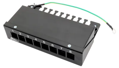 Produktbild von ARLI Patchpanel für Keystone Module – 8-Port Patchfeld Gehäuse schwarz