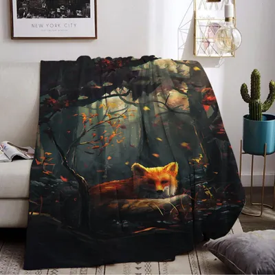Obrázek produktu pro Solidchoice - Dětská fleecová deka s motivem lišky, rozměry 150 x 200 cm