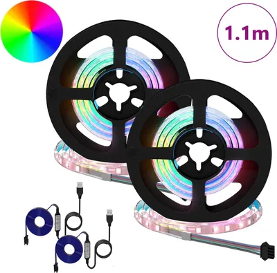 Immagine prodotto di vidaXL Strisce LED, 2 pezzi, nere e trasparenti
