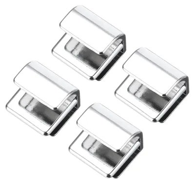 Productafbeelding van 4 stuks glazen deurgrepen, zinklegering, voor 3-5 mm glas, zilverkleurig