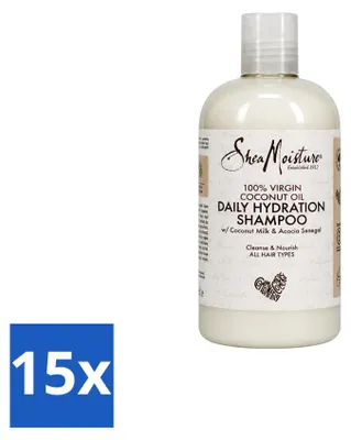 Zdjęcie produktu dla 15 sztuk szamponu nawilżającego Shea Moisture Virgin Coconut Oil, 384 ml - zestaw ekonomiczny