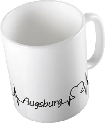 Produktbild von Huuraa Kaffeetasse Augsburg Geschenk Tasse Weiß 330ml Augsburg Präsent